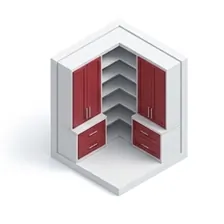 Cabinet painting project in Bellevue with refinished built-ins and a freshly painted finish