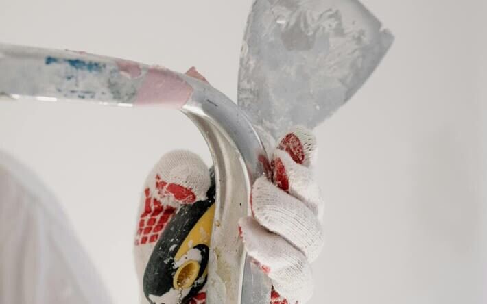 Drywall repair project in Bellevue showing a paint-ready wall finish