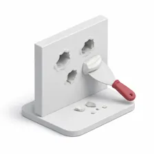 Drywall patching in Bellevue with a wall repair blended into the surrounding surface