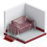 Drywall repair work area in Bellevue with floors and nearby surfaces protected before patching begins