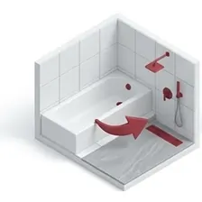 Tub-to-shower conversion during bathroom remodeling in Bellevue WA